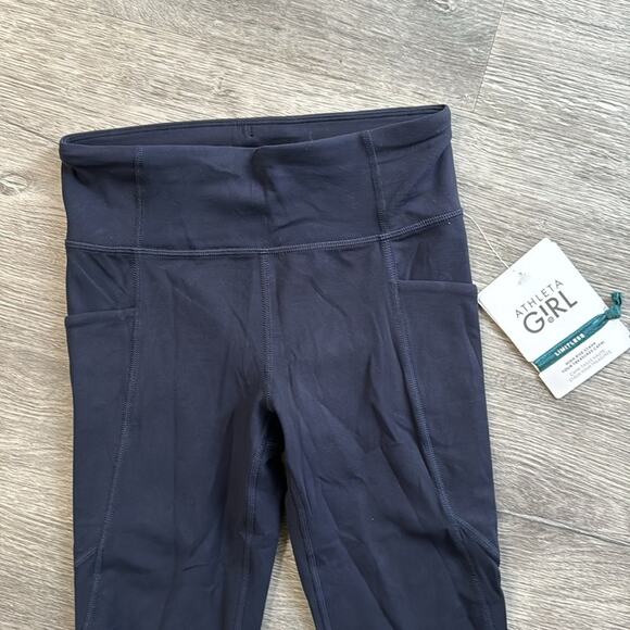 NWT Athleta Girl High Rise Stash Your Treasures Capri Tight Navy Size Large/12 - Picture 3 of 15